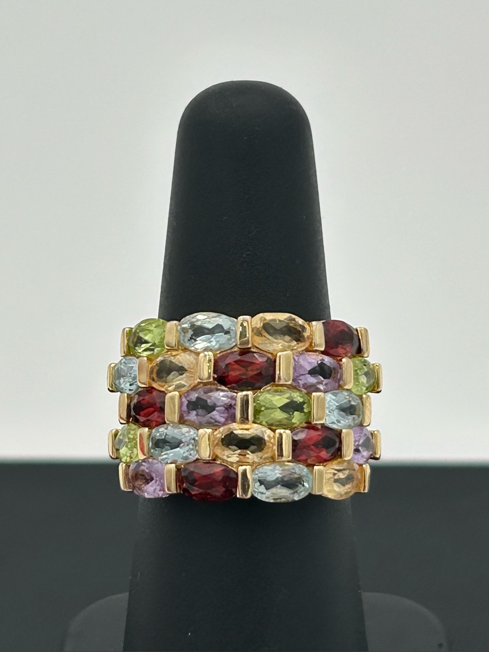 Ross-Simons Gold-Tone Sterling Silver Multicolor Gemstone Ring - Picture 2 of 11